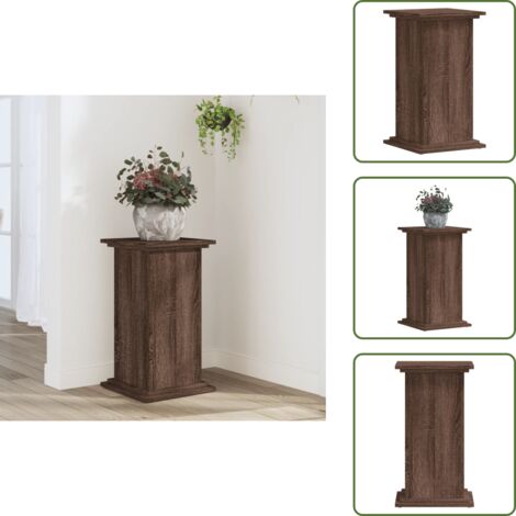 Soportes de madera de ingeniería - vidaXL Soportes de plantas madera ingeniería marrón roble 33x33x60 cm - Soportes decorativos