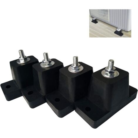 Soportes de montaje de goma para unidades exteriores de aire acondicionado (mini-split, aire acondicionado central y unidades de calefacción/aire acondicionado)  Soportes amortiguadores (juego de 4)