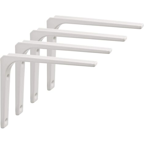 Soportes de pared para estantes flotantes, 4 piezas, soportes ocultos para estantes flotantes, color blanco.