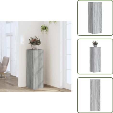 Soportes de planta - vidaXL Soportes de plantas madera ingeniería gris Sonoma 33x33x100cm - Soportes decorativos