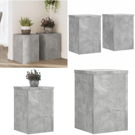 Soportes de plantas 2 uds madera gris hormigón 25x25x35 cm - Soportes de madera - Soportes de macetas
