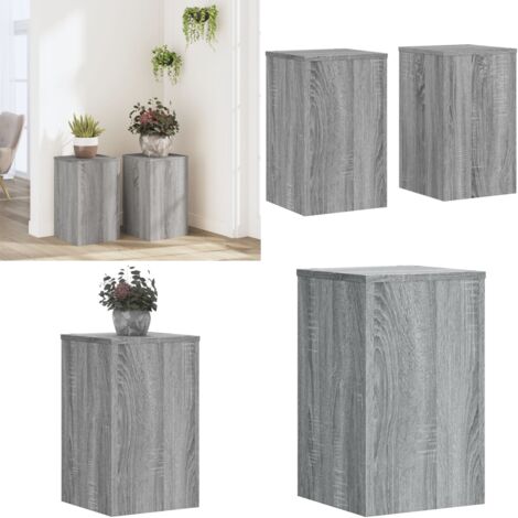 Soportes de plantas 2 uds madera gris Sonoma 30x30x50 cm - Soportes de macetas - Soportes de madera