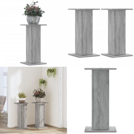Soportes de plantas 2 uds madera gris Sonoma 30x30x60 cm - Soportes de madera - Soportes decorativos