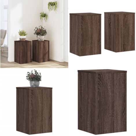 Soportes de plantas 2 uds madera marrón roble 30x30x50 cm - Soportes de macetas - Soportes de madera