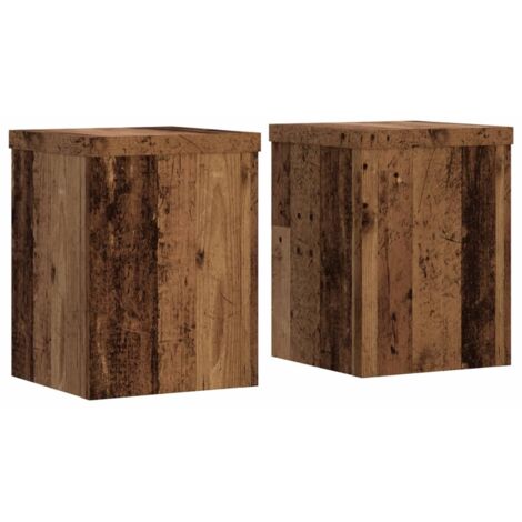Soportes de plantas 2 uds madera roble envejecido 15x15x20 cm vidaXL