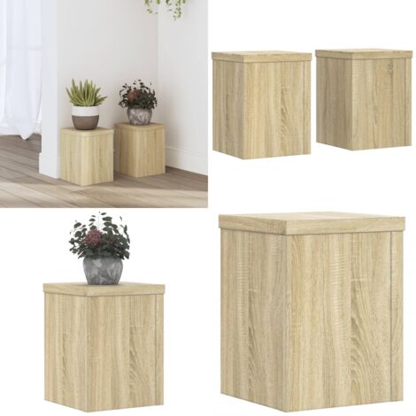 Soportes de plantas 2 uds madera roble Sonoma 15x15x20 cm - Soportes de madera - Soportes de macetas