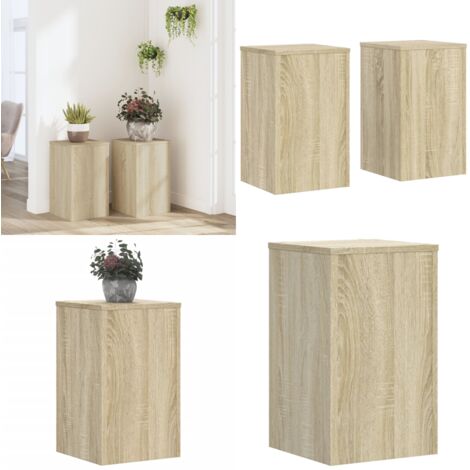 Soportes de plantas 2 uds madera roble Sonoma 30x30x50 cm - Soportes de macetas - Soportes de madera