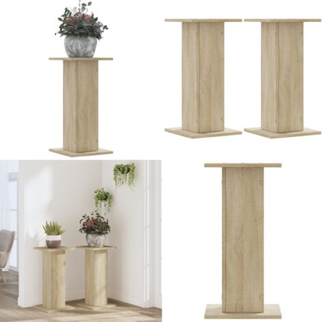 Soportes de plantas 2 uds madera roble Sonoma 30x30x60 cm - Soportes de madera - Soportes decorativos