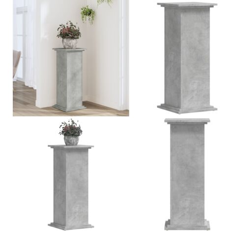 Soportes de plantas madera ingeniería gris hormigón 33x33x80 cm - Soportes de plantas - Macetas