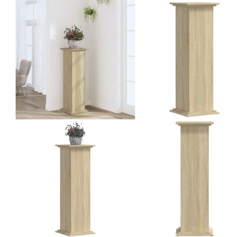 Soportes de plantas madera ingeniería roble Sonoma 33x33x100 cm - Soportes de plantas - Madera de ingeniería