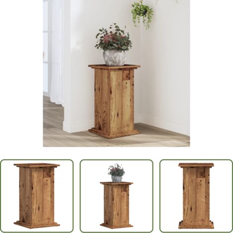 Soportes de plantas -  Soportes de plantas madera ingeniería envejecida 33x33x60 cm