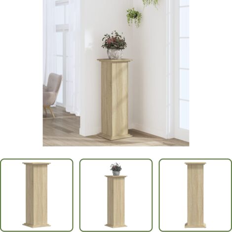Soportes de plantas -  Soportes de plantas madera ingeniería roble Sonoma 33x33x100 cm