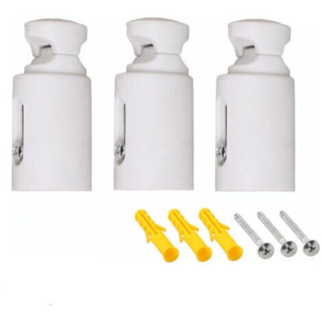 Soportes de repuesto para toalleros blancos de pared, con espaciado ajustable, compatibles con modelos rectos o curvos.
