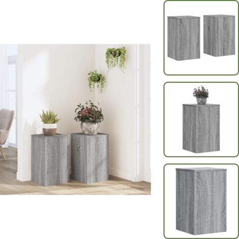 Soportes decorativos - vidaXL Soportes de plantas 2 uds madera gris Sonoma 30x30x50 cm - Soportes para plantas