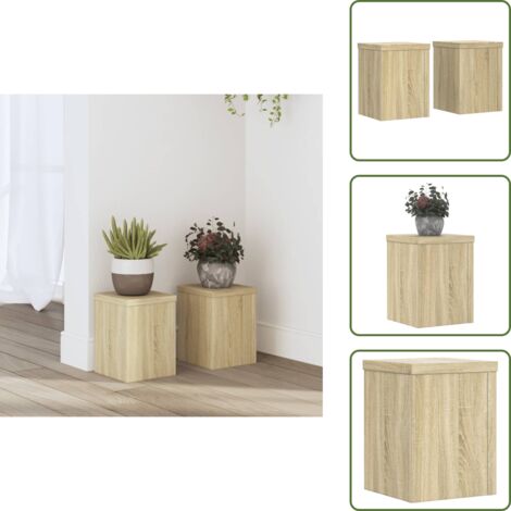 Soportes decorativos - vidaXL Soportes de plantas 2 uds madera roble Sonoma 15x15x20 cm - Soportes de planta roble