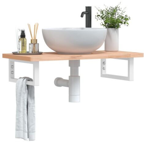 Soportes estante de lavabo 2uds tejado rectangular acero