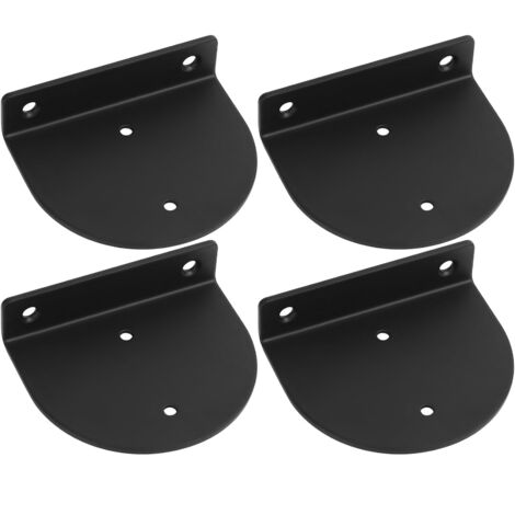 soportes flotantes para estantes de pared, soportes metálicos para estantes de pared, fijaciones para estantes de pared, soportes semicirculares para estantes, color negro.