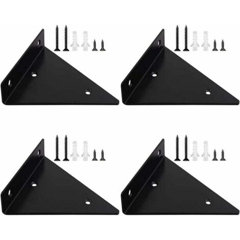 soportes flotantes para estantes, soportes triangulares invisibles para estantes de pared, soportes metálicos para estantes negros de 170 x 130 mm.