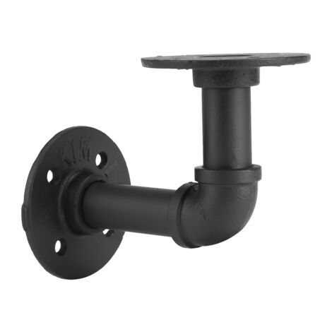 Soportes industriales para postes de bricolaje – Juego decorativo de hierro negro, fijo/desmontable – Tamaño aproximado: 10 x 15 cm