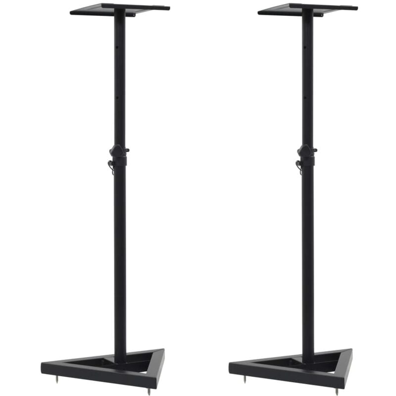 

vidaXL Soportes para altavoces de estudio 2 unidades acero negro - Negro