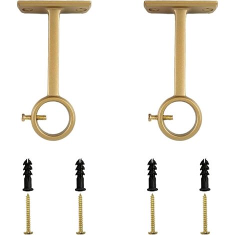 soportes para barra de cortina, fijación para barra de cortina, soporte para barra de cortina de pared y techo, dorado
