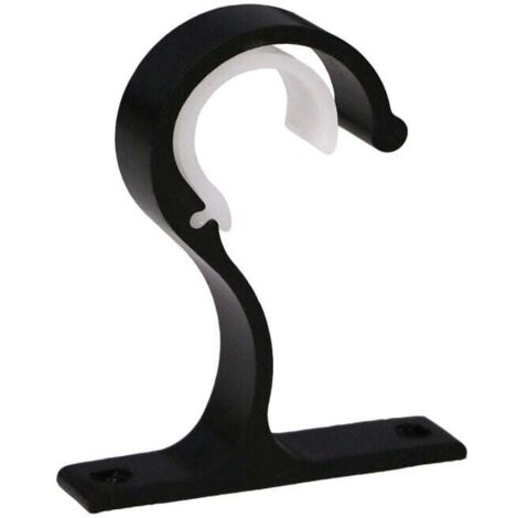 Soportes para barra de cortina KZQ, soporte de aluminio para barra de armario o cortinas (negro)