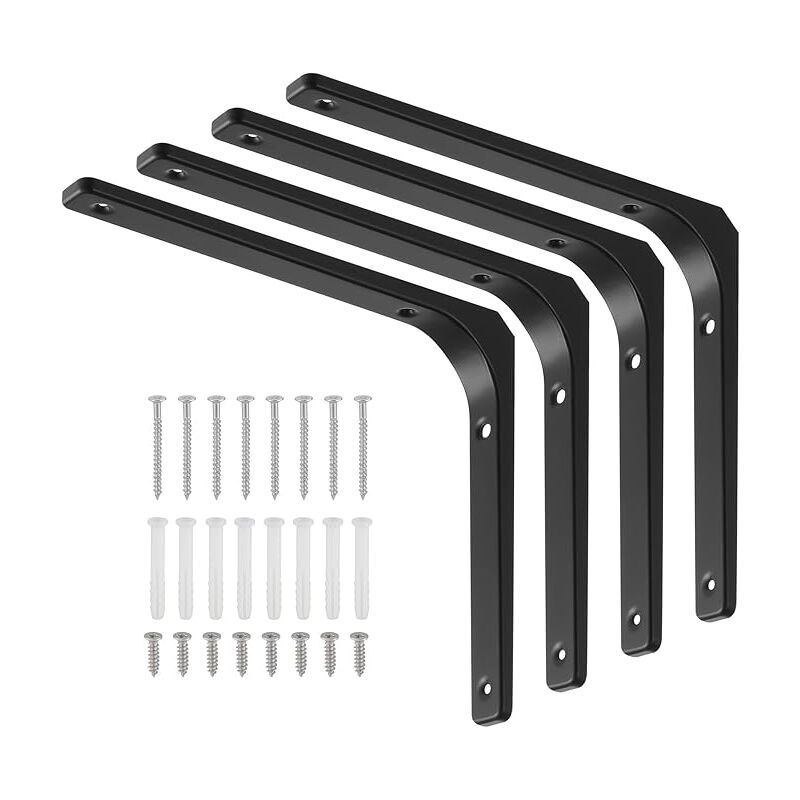 soportes para estante, capacidad de carga máxima 70 kg, estante angular con tornillos, soportes metálicos multifuncionales de 90 grados para soporte