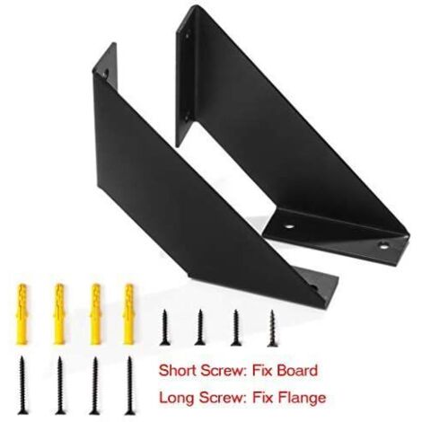 Soportes para estantes de pared, soportes para estantes de metal resistentes, soportes para estantes de hierro forjado para estantes de bricolaje de 15 cm