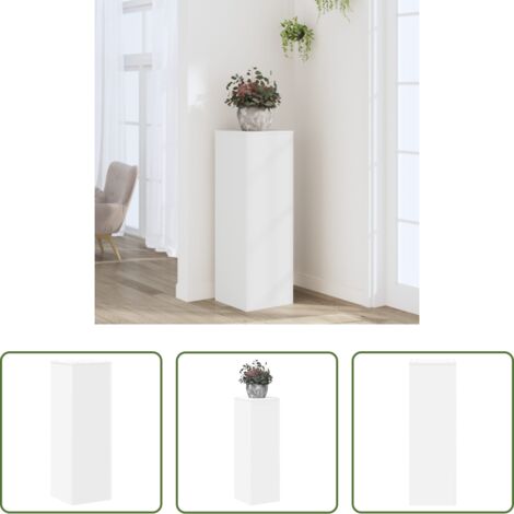 Soportes para macetas -  Soportes para plantas madera de ingeniería blanco 33x33x100 cm