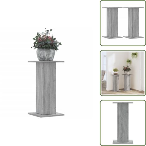 Soportes para macetas - vidaXL Soportes de plantas 2 uds madera gris Sonoma 30x30x60 cm - Soportes para plantas en casa