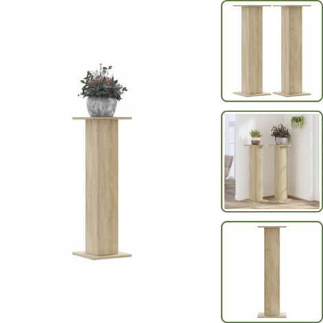 Soportes para macetas - vidaXL Soportes para plantas 2 uds madera roble Sonoma 30x30x95 cm - Soportes para plantas en casa