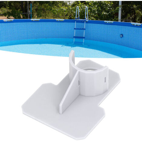 Soportes para mangueras de piscinas exteriores – kit de estabilización de bomba con cables y adhesivo, ABS gris (10 x 8 cm, abertura de 3,8 cm)
