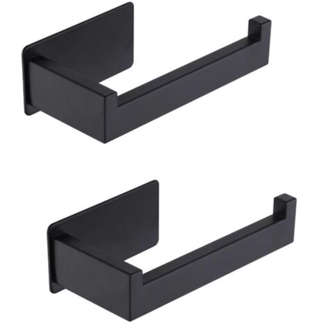 soportes para papel higiénico autoadhesivos, no porosos, de acero inoxidable negro mate, para baño y cocina