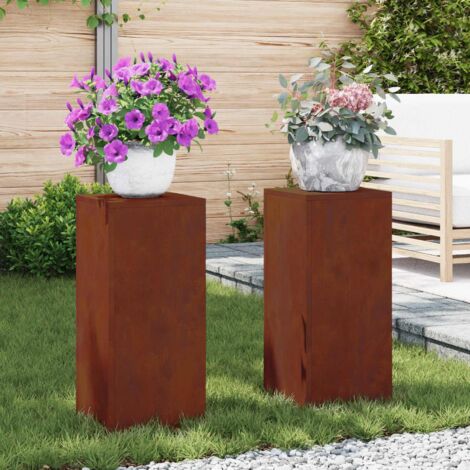 Soportes para plantas 2 pcs Oxidado 24 x 24 x 55 cm