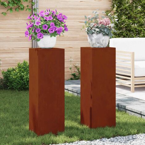 Soportes para plantas 2 pcs Oxidado 24 x 24 x 75 cm