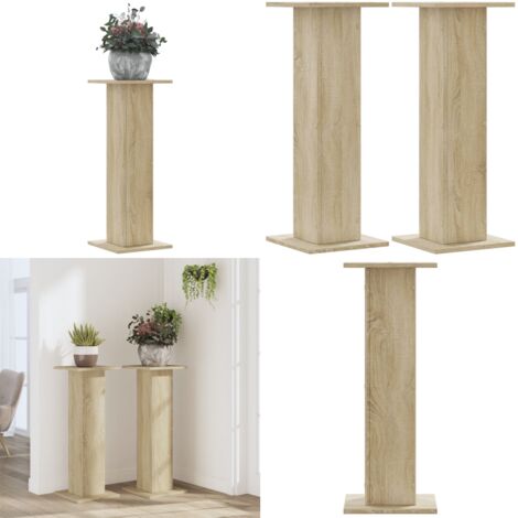 Soportes para plantas 2 uds madera roble Sonoma 30x30x80 cm - Soportes de madera - Soportes decorativos