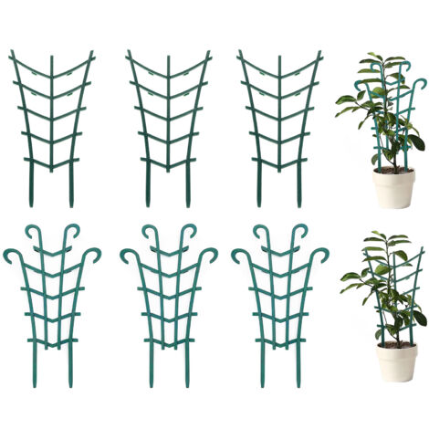 Soportes para plantas trepadoras: 6 marcos angulares en forma de diamante que se pueden conectar en ángulo recto, soporte tipo cuerno de carnero, modelo curvo apilable.