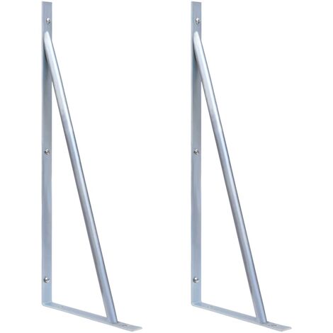 Soportes para postes de valla 2 unidades acero galvanizado vidaXL