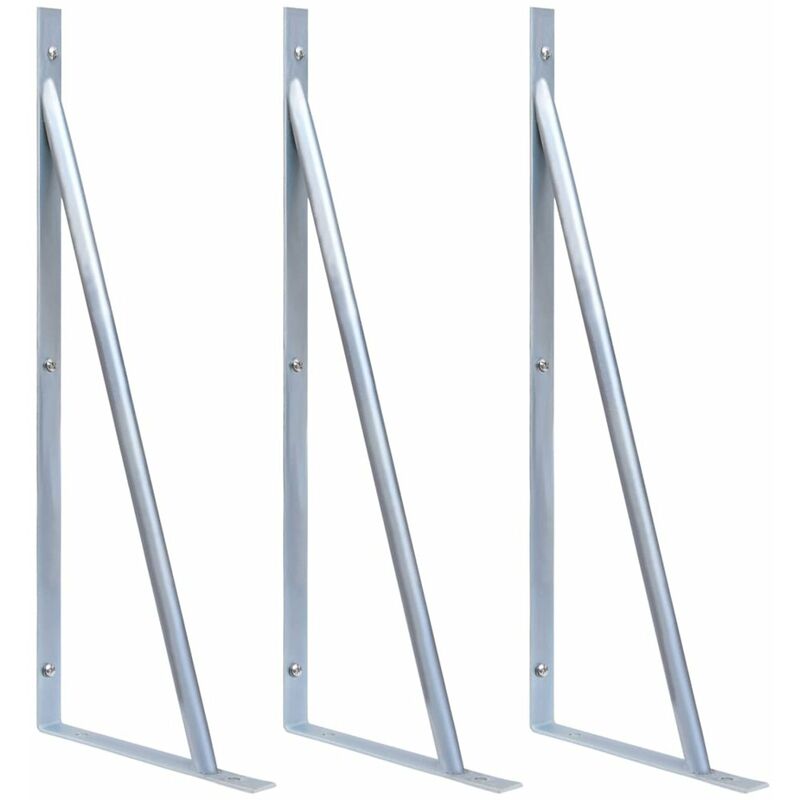 

Soportes para postes de valla 3 unidades acero galvanizado