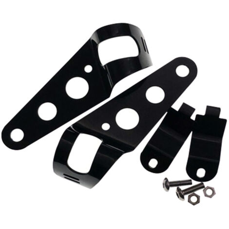 Soportes universales para faros de motocicleta de 31-38 mm, color negro – Abrazaderas metálicas ajustables para manillar, compatibles con faros LED/halógenos de 31-38 mm.