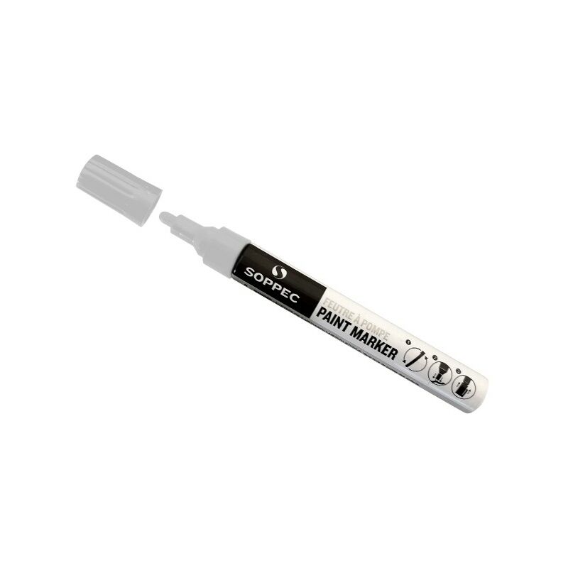 Soppec - White Permanent Acrylic Paint Marker Pens Wood Metal Plastic Iron Cardboard - White