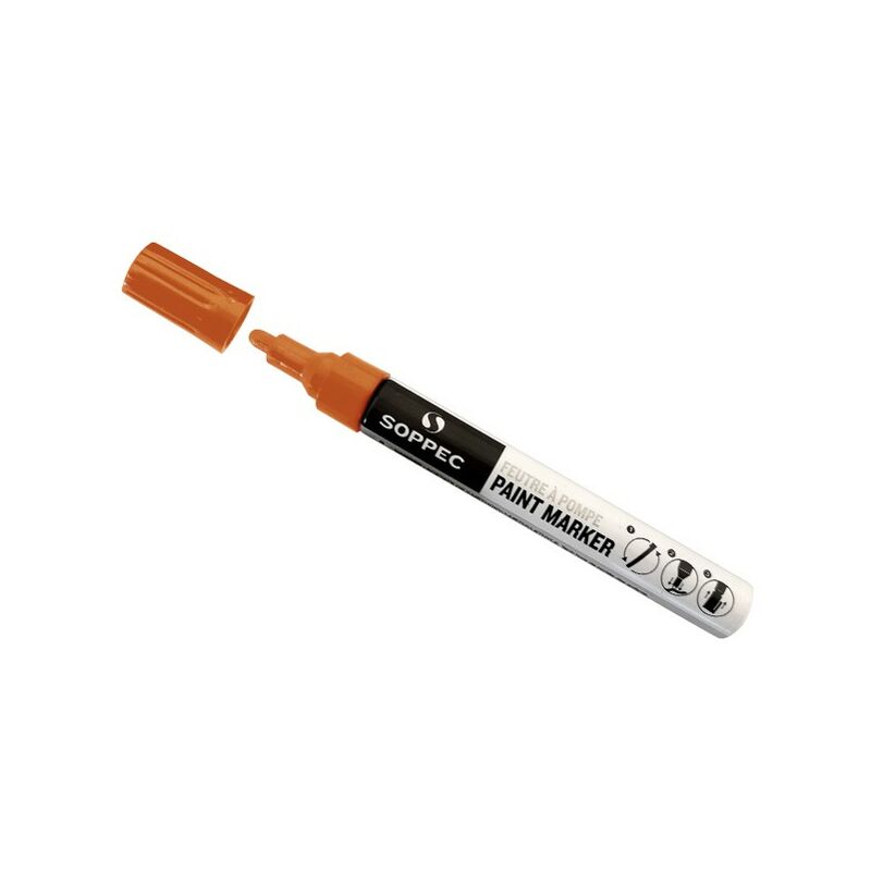 Soppec Orange Permanent Acrylic Paint Marker Pens Wood Metal Plastic Iron Cardboard