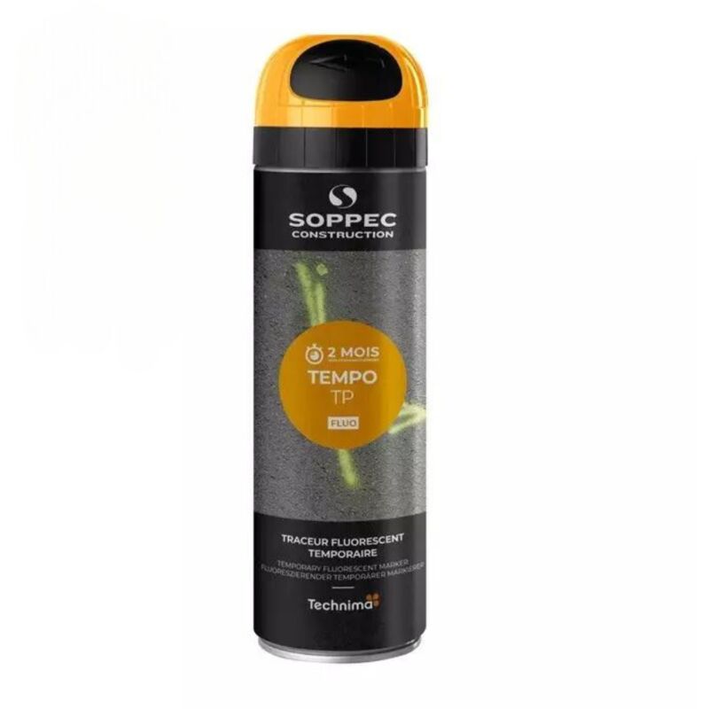 Soppec Orange Tempo TP Temporary Short Term Marking Survey Spray Paint 500ml