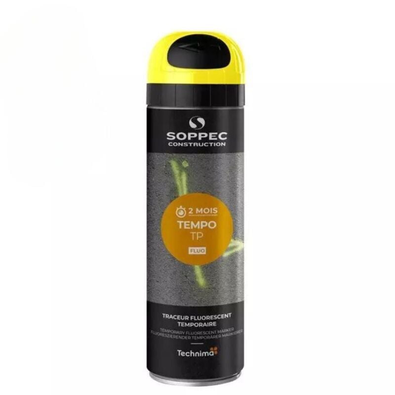 Soppec Yellow Tempo tp Temporary Short Term Marking Survey Spray Paint 500ml