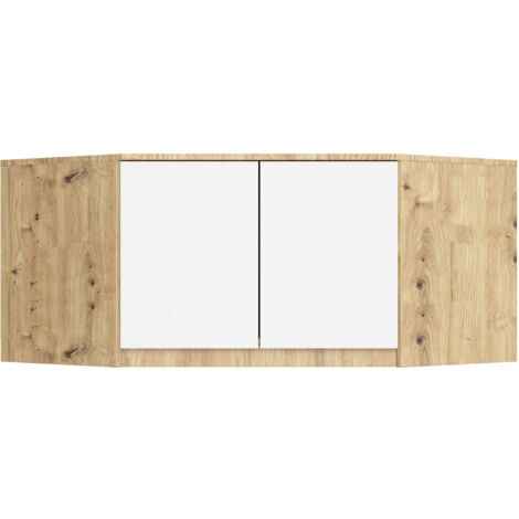 Sopralzo per armadio AKORD S100 Quercia Artisan 100 cm 2 ante inserto frontale Bianco100x50x55 cm