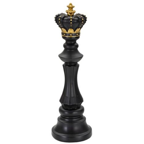 Soprammobile re scacchi grande cm diam. 13X40,5 - CHESS - Colore: Nero