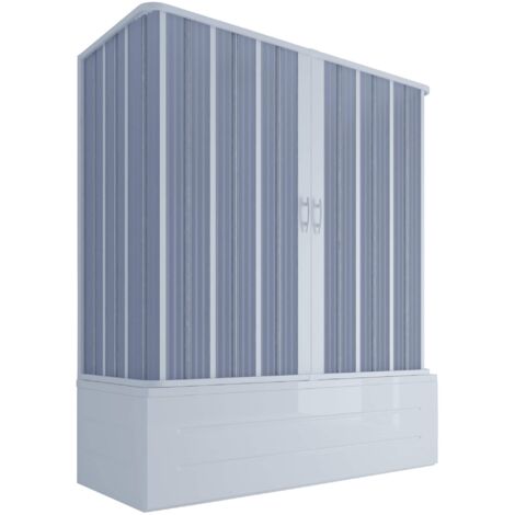 Sopravasca 3 Lati 70x170x70 cm 2 Ante a Soffietto in PVC Apertura Centrale H150 cm Dorini Bianco