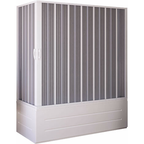 Sopravasca Angolare 70x170x150 cm 2 Ante a Soffietto in PVC Apertura Laterale H150 cm Dorini Bianco