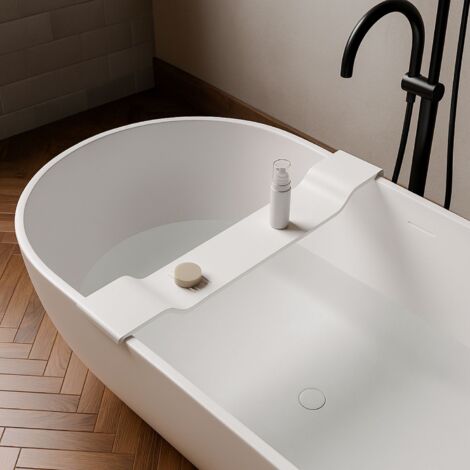 Sopravasca da bagno stand in artificial stone bianco opaco matt ogomondo confezione 1
