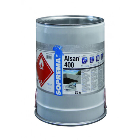 Soprema – Résine polyuréthane ALSAN 400 pour étanchéité sous protection lourde – 25kg – Excellente résistance aux fissurations – Membrane souple